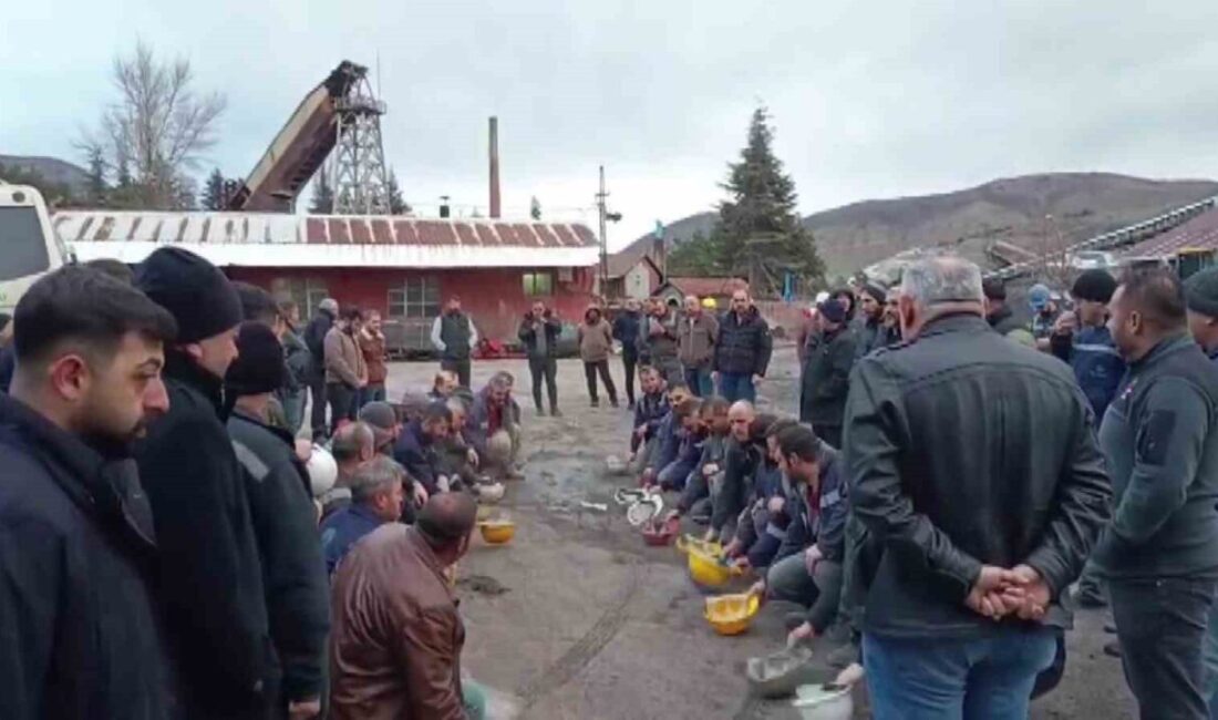 Amasya’da Yeni Anadolu Madencilik firmasında çalışan işçiler, maaşlarını alamadıkları gerekçesiyle