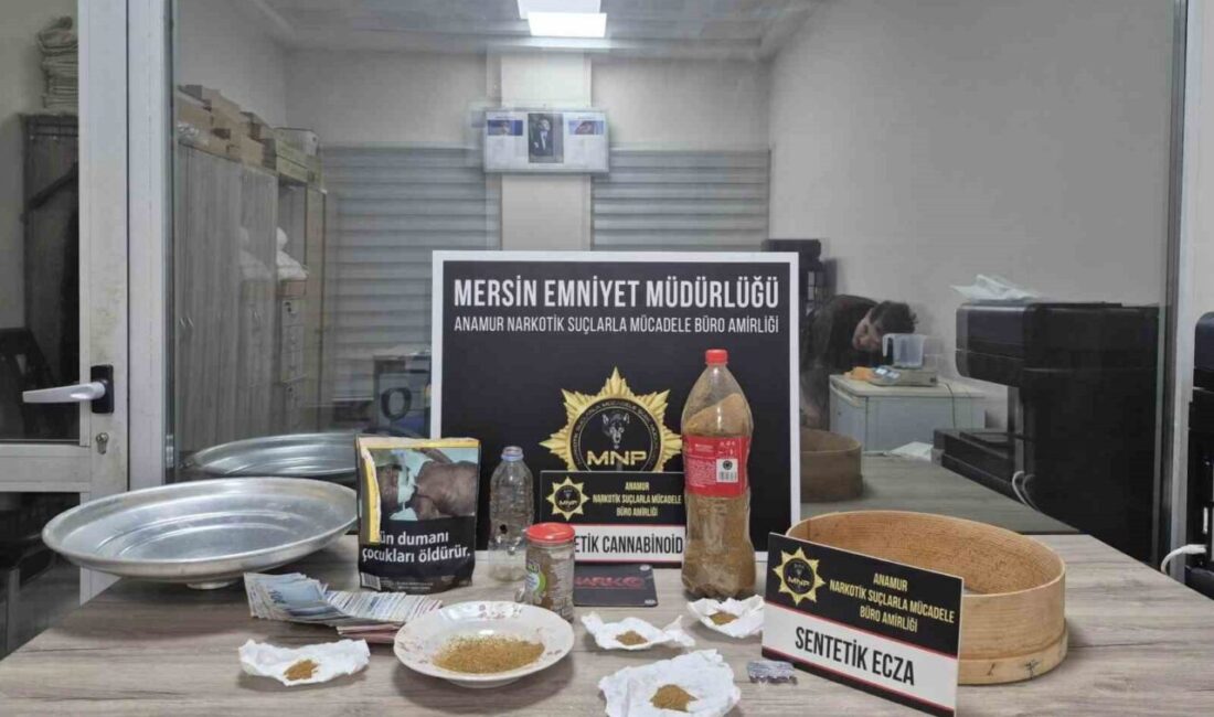 Mersin’in Anamur ilçesinde düzenlenen uyuşturucu operasyonunda gözaltına alınan 2 şüpheli