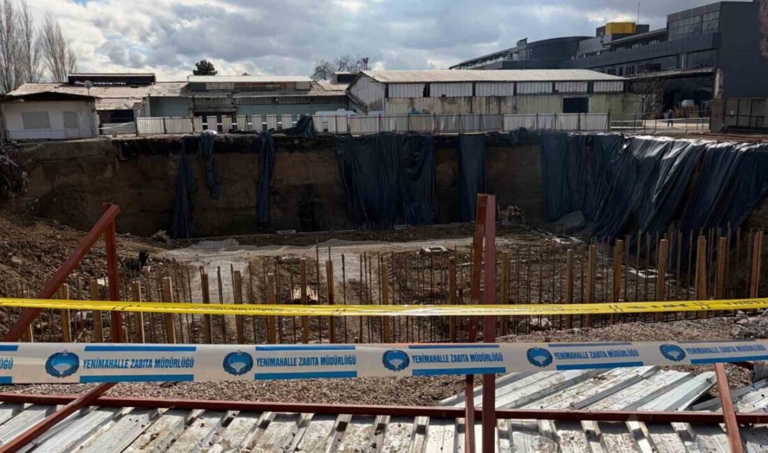 Ankara Yenimahalle’de inşaat alanında meydana gelen toprak kayması sonucu göçük