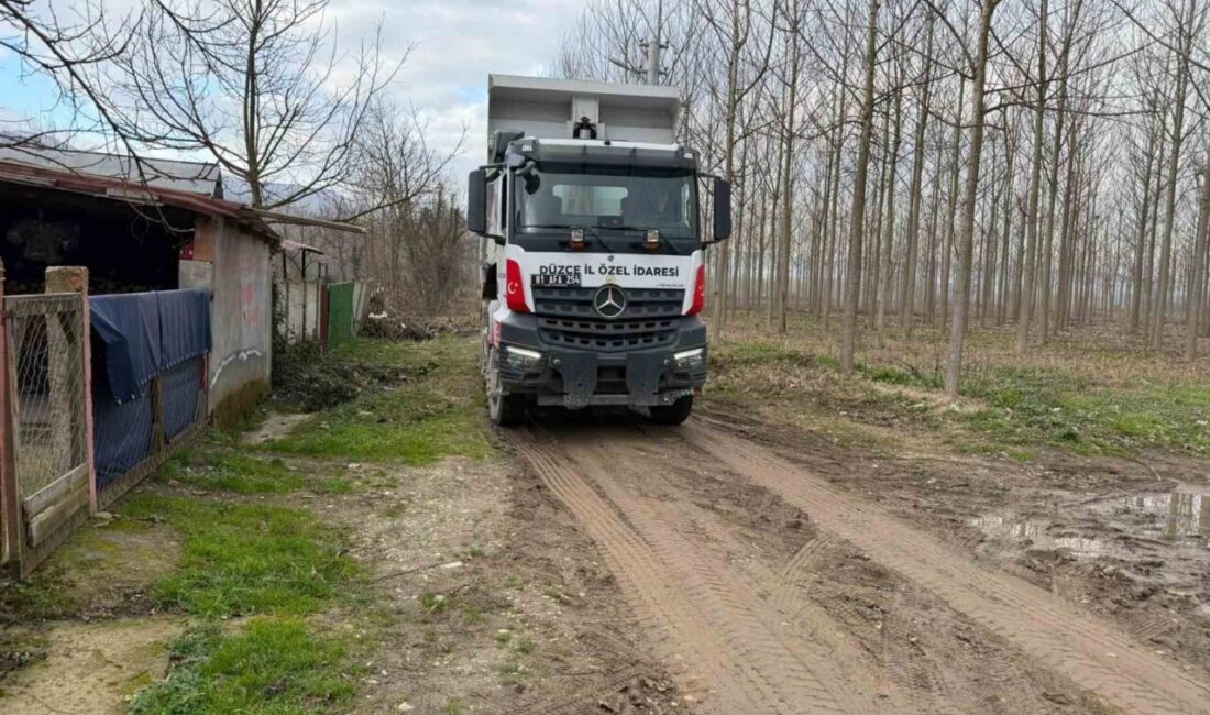 DÜZCE (İHA) – Düzce Aydınpınar köyü Şöse Mahallesi’nde yol bakım