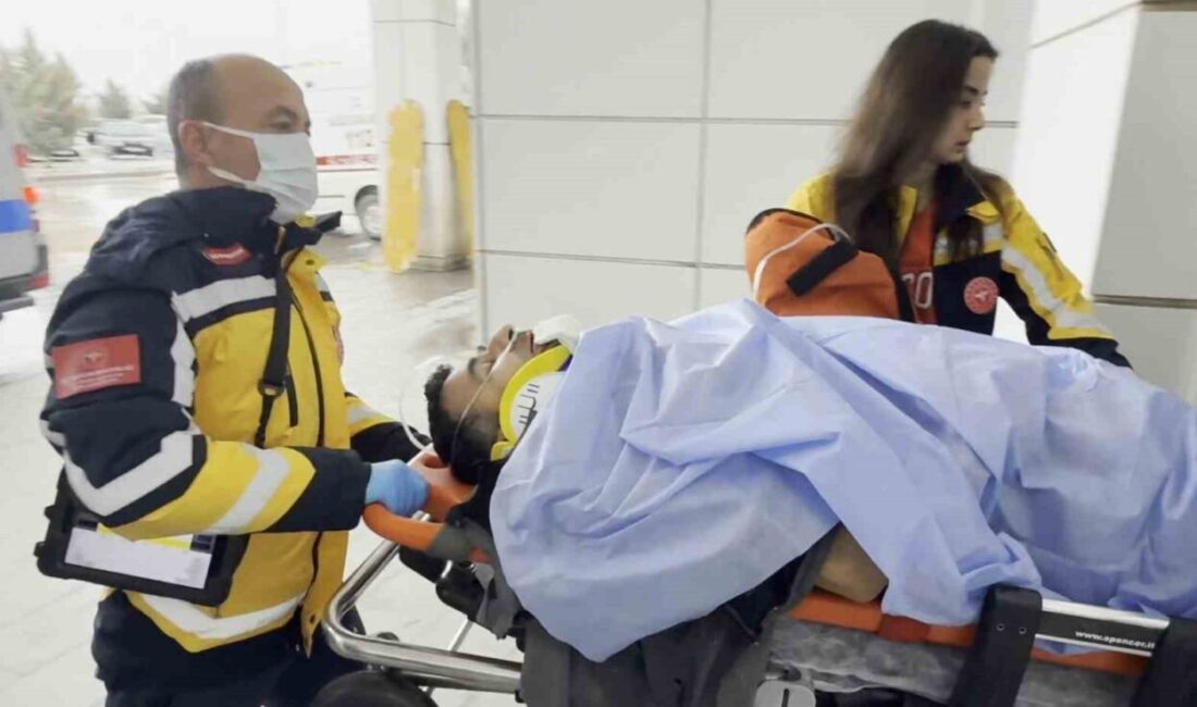 Aksaray’da inşaatın ikinci katında tesisatçı olarak çalışan işçi, çalıştığı alanda