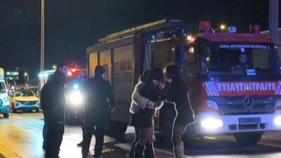 İstanbul Avcılar mevkii E-5 karayolunda araç yan yola uçup başka