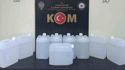 Aydın’ın Efeler ilçesinde şüphe üzerine durdurulan araçta 45 litre etil