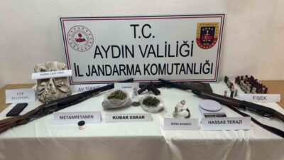 Aydın’da bir şüphelinin 5 ayrı adresine yapılan eş zamanlı narkotik
