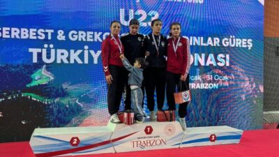Trabzon’da gerçekleştirilen Güreş Şampiyonası’nda mücadele eden Aydınlı sporcu Suna Durmaz,