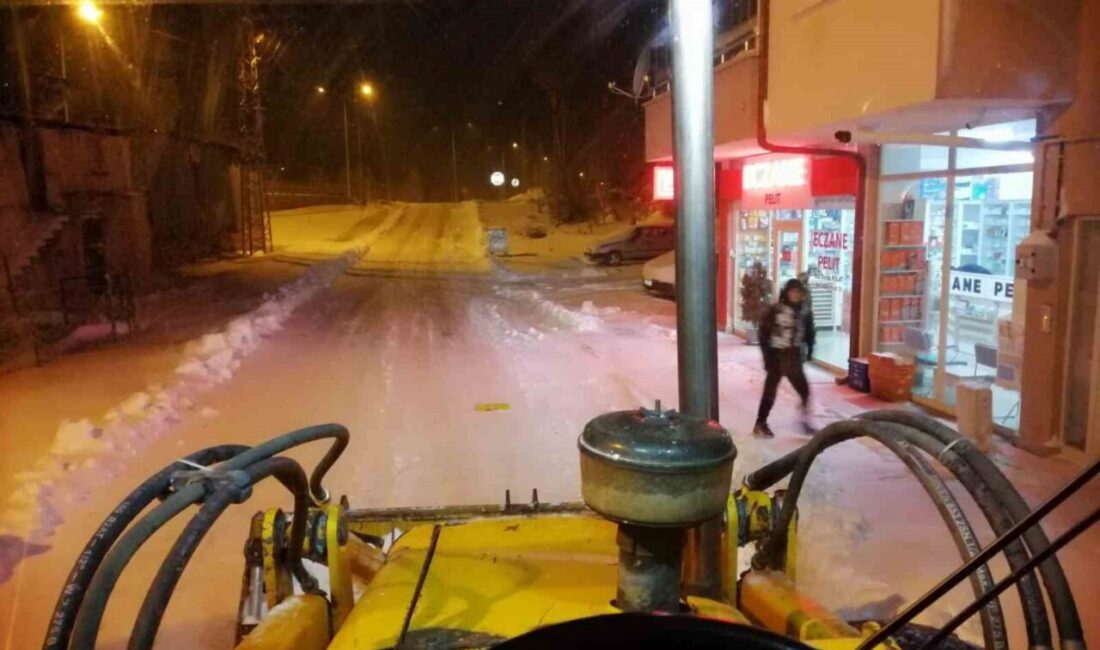 Aydıntepe ilçesinde etkili olan yoğun kar yağışı ve fırtına nedeniyle