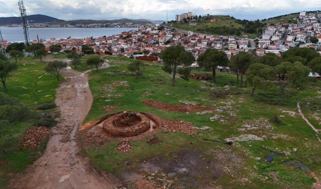 Balıkesir’in Ayvalık sırtlarında, Sakarya Mahallesi’nde gerçekleştirilen kazı çalışmaları sonucunda yel