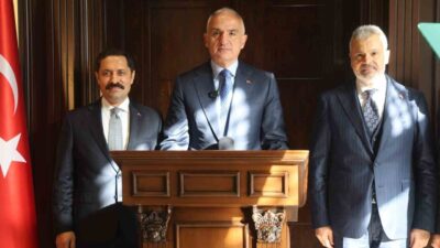 Hatay’da açıklamalarda bulunan Kültür ve Turizm Bakanı Mehmet Nuri Ersoy,