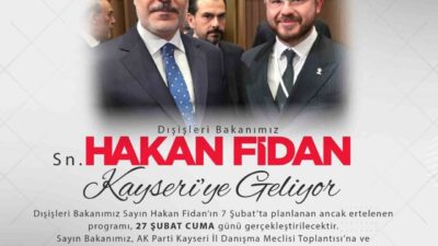 Dışişleri Bakanı Hakan Fidan, partisinin il danışma meclisi toplantısına katılmak