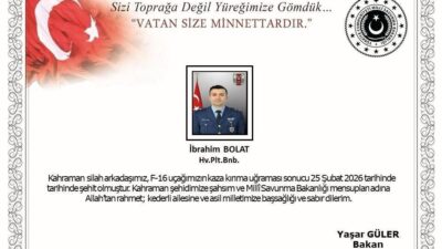 Balıkesir’de F-16’nın kaza kırıma uğraması sonucu Hava Pilot Binbaşı İbrahim