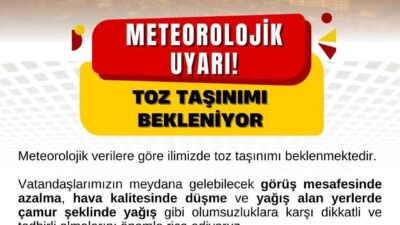 Bartın Valiliği toz taşınımı ve çamur yağmurlarına karşı vatandaşları uyararak