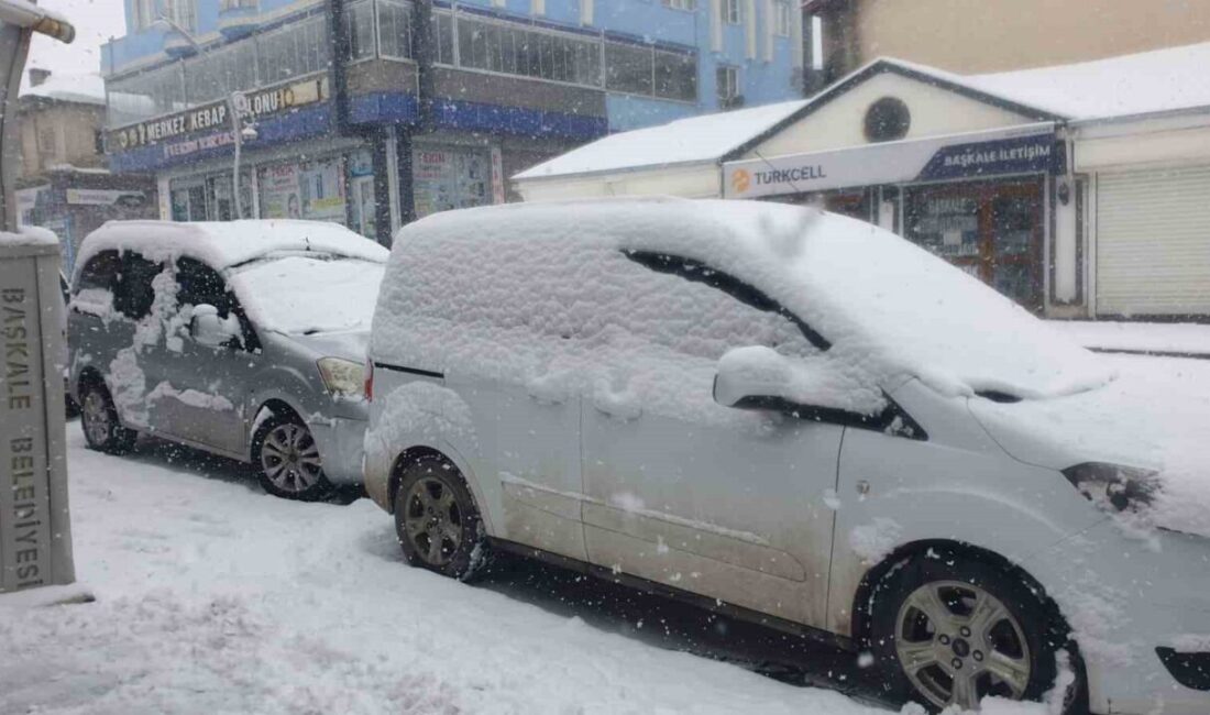 Van’ın Başkale ilçesinde etkili olan kar yağışı hayatı olumsuz yönde