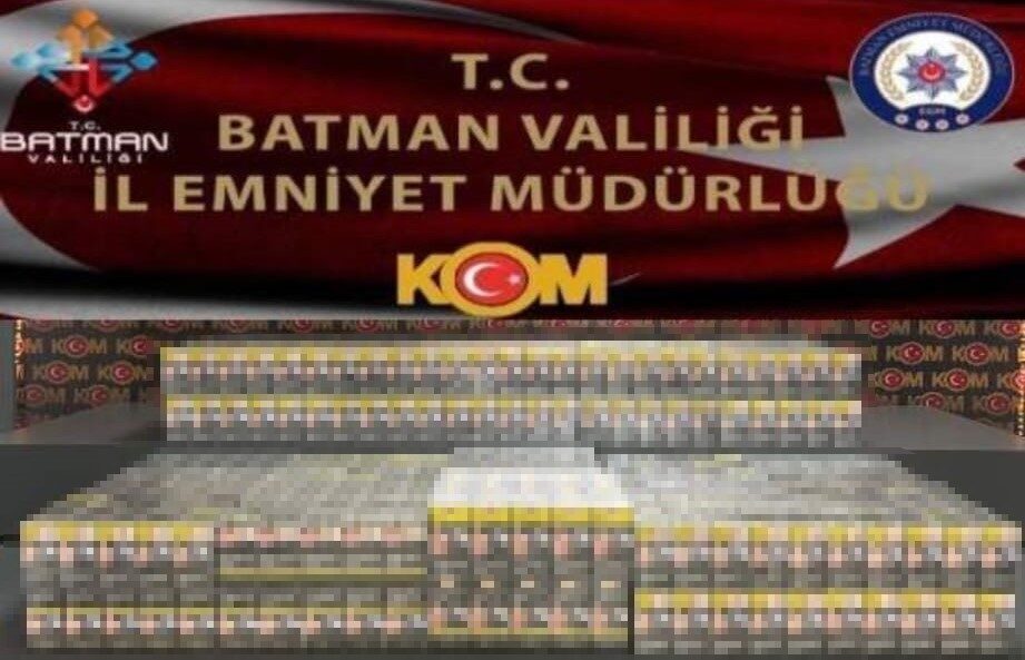 Batman’da polis ekiplerince düzenlenen operasyonda 2 bin 350 paket kaçak