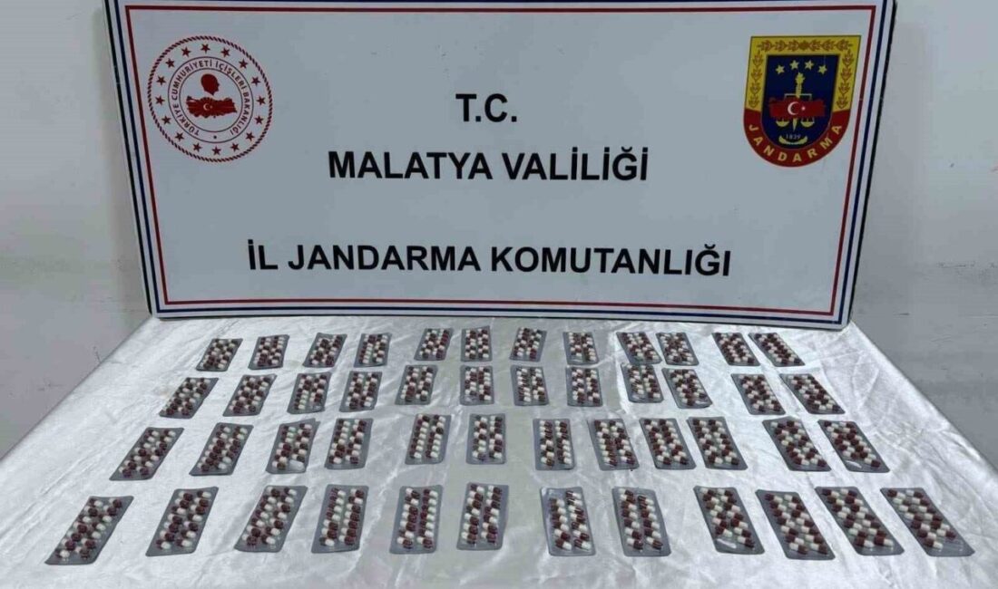 Malatya’da jandarma ekiplerince düzenlenen operasyonda 661 adet sentetik ecza hapı