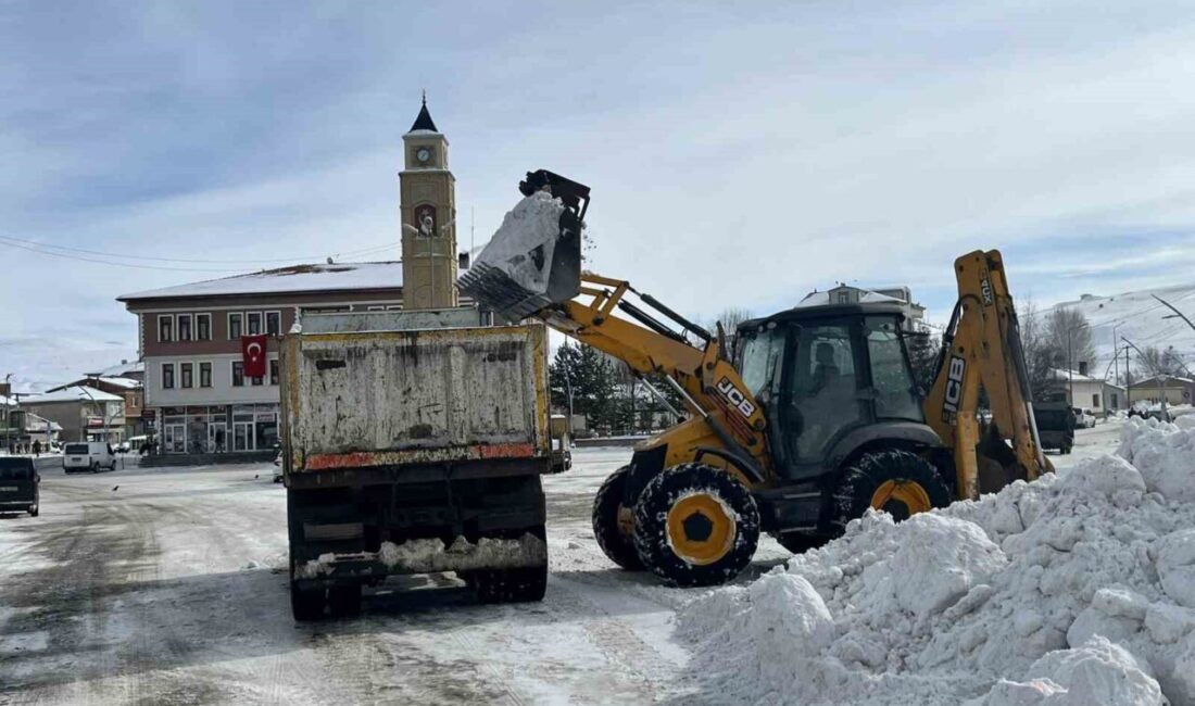 Bayburt’ta etkili olan kar yağışı sonrası ilçe ve beldelerde karla