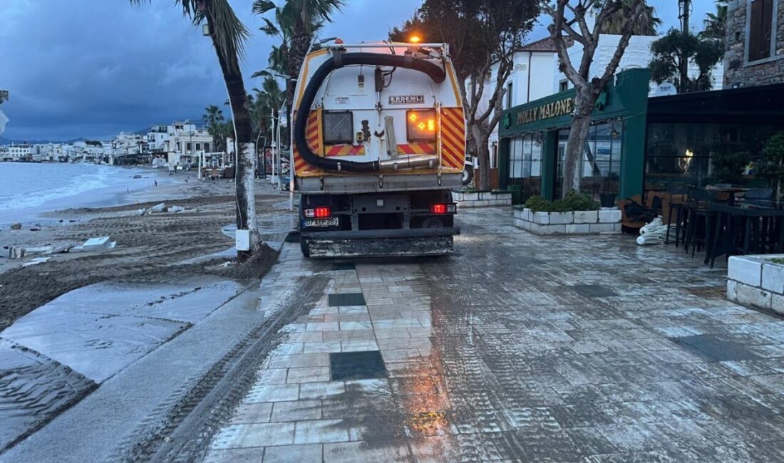 Bodrum Belediyesi, ilçe genelinde etkili olan fırtına ve yoğun yağışların