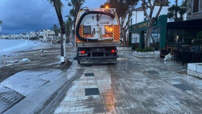 Bodrum Belediyesi, ilçe genelinde etkili olan fırtına ve yoğun yağışların