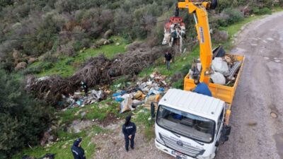 Bodrum’da doğaya gelişigüzel atılan atıklara karşı belediye ekiplerinin mücadelesi aralıksız