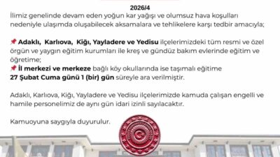 Bingöl’de 5 ilçede devam eden kar ve olumsuz hava şartları