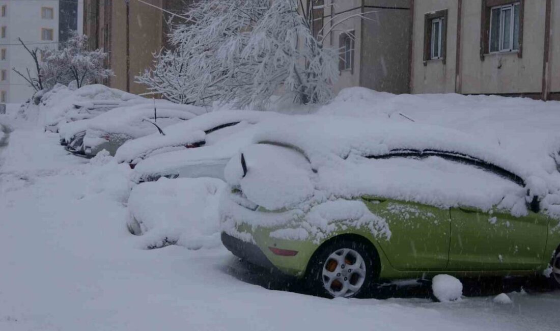 Bitlis’te etkili olan kar yağışı kenti yeniden beyaza bürürken, araçlar