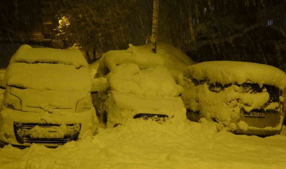 Bitlis’te sabah saatlerinde başlayan ve aralıksız devam eden kar yağışı