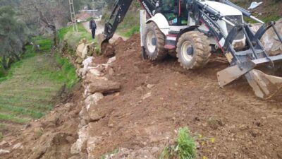 Aydın Bozdoğan ilçesinde etkili olan yağışların ardından ilçenin farklı noktalarındaki