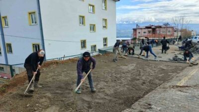 Bozdoğan Belediyesi, Ümit Güldane Okulu’nun yanında bulunan atıl alanı düzenleyerek
