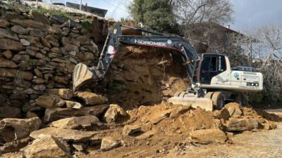 Aydın’ın Bozdoğan ilçesinde etkili olan yağışların ardından Madran Mahallesi’nde bir
