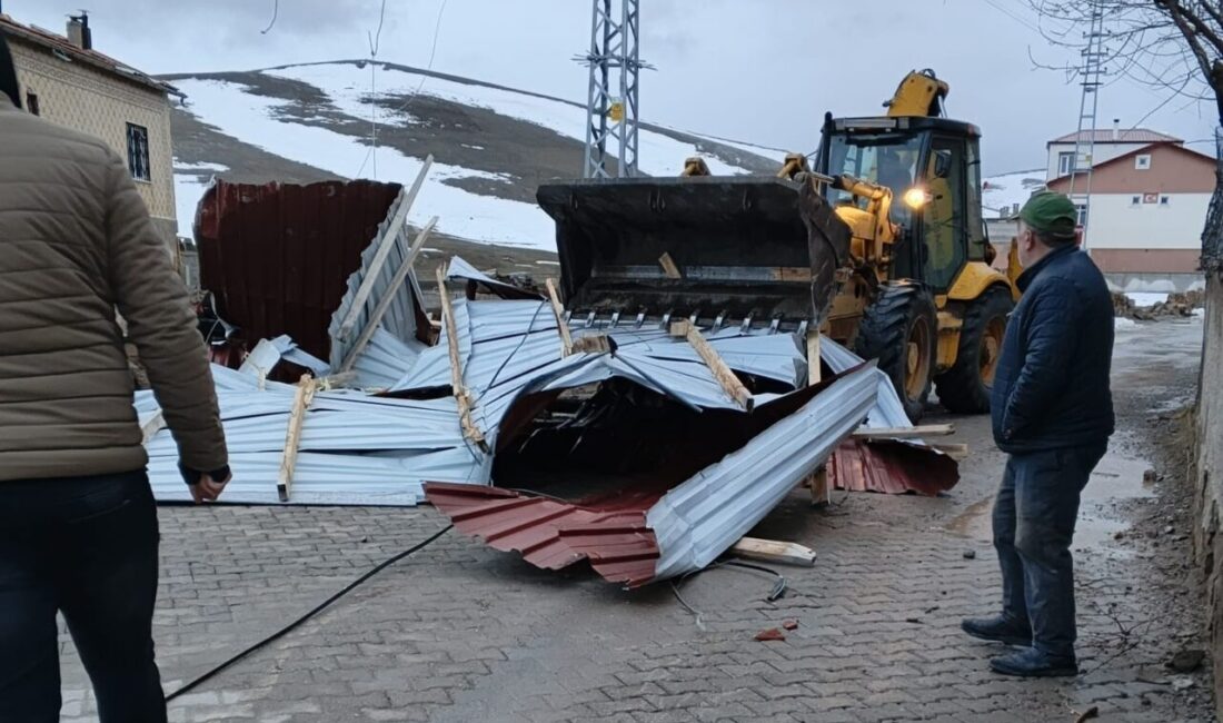 Kayseri’nin Bünyan ilçesinde etkili olan şiddetli rüzgâr, bazı bölgelerde olumsuzluklara