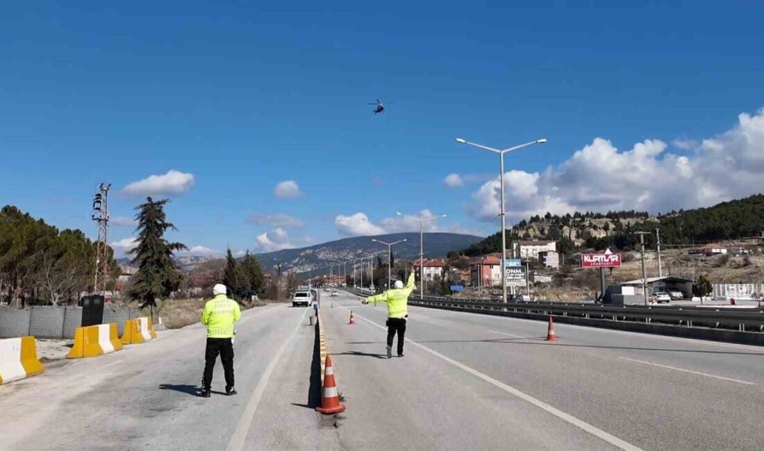 Burdur’da trafik ekipleri tarafından helikopter destekli havadan denetimlerinde 125 araç