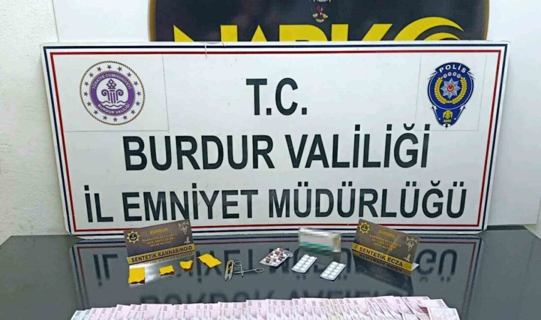 Burdur’da polis ekiplerince uyuşturucu ile mücadele çerçevesinde yapılan çalışmalarda çok