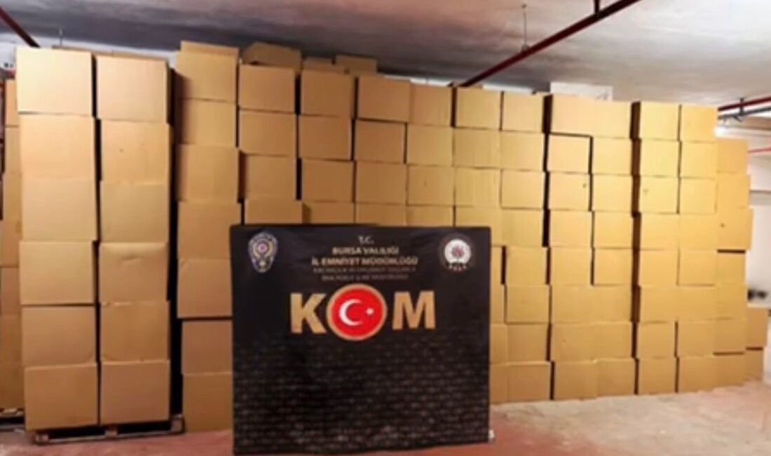 Bursa’da polis ekiplerince tütün ve tütün mamulleri kaçakçılığının önlenmesine yönelik