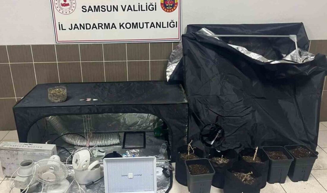Samsun’un Çarşamba ilçesinde jandarma ekiplerince düzenlenen operasyonda, iklimlendirme düzeneği, 157