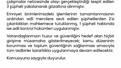 Diyarbakır Emniyet Müdürlüğüne EYP’li saldırı girişiminde 3 şahsın gözaltına alındı.