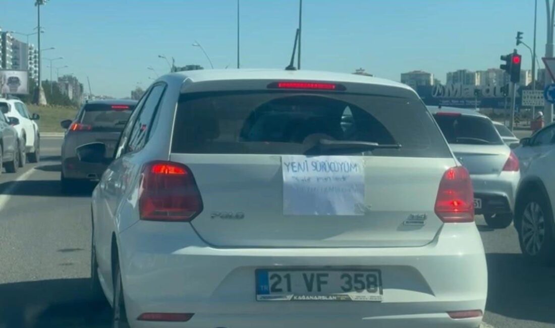 Diyarbakır’ın merkez Kayapınar ilçesinde kadın sürücü, “yeni sürücüyüm, sabır imandandır”