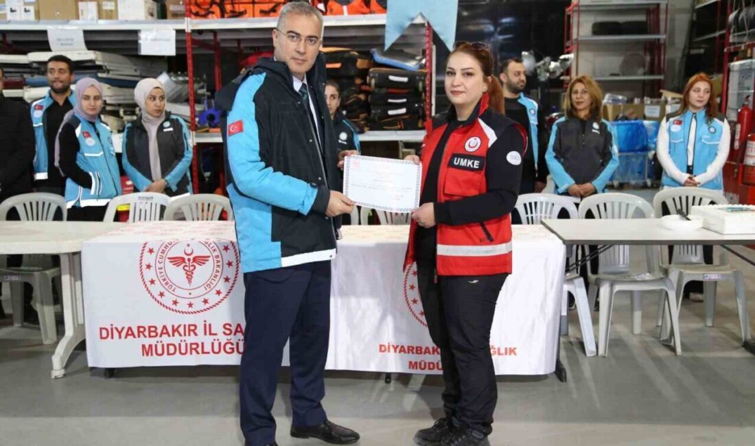 Diyarbakır’da Ulusal Medikal Kurtarma Ekibine (UMKE) 46 sağlıkçının eğitimlerini tamamlamasıyla