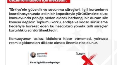 Dezenformasyonla Mücadele Merkezi (DMM), bazı sosyal medya hesaplarında “savaş başlayacağı”