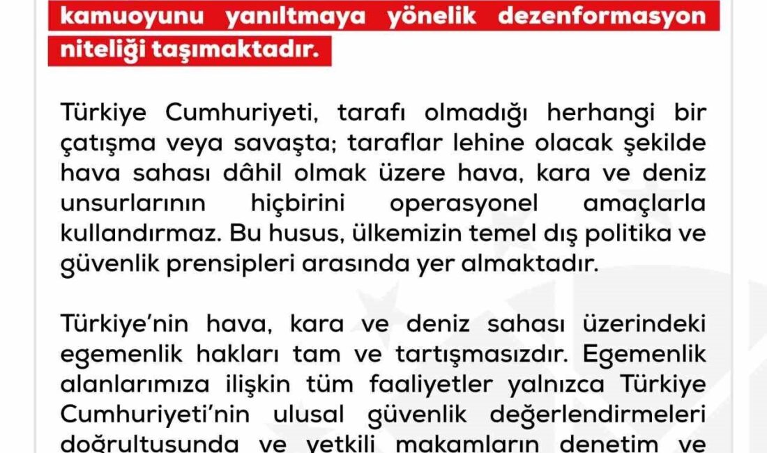 Cumhurbaşkanlığı İletişim Başkanlığı Dezenformasyonla Mücadele Merkezi (DMM) tarafından yapılan açıklamada,