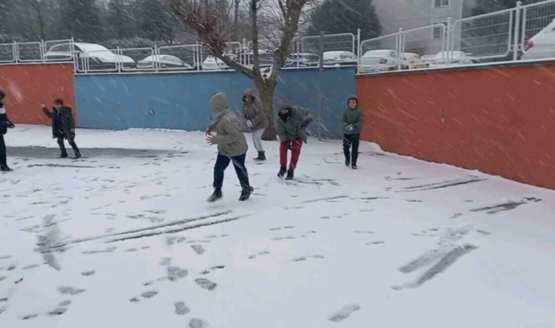 Edirne’de sabah saatlerinden itibaren etkili olan kar yağışı, tatil sonrası
