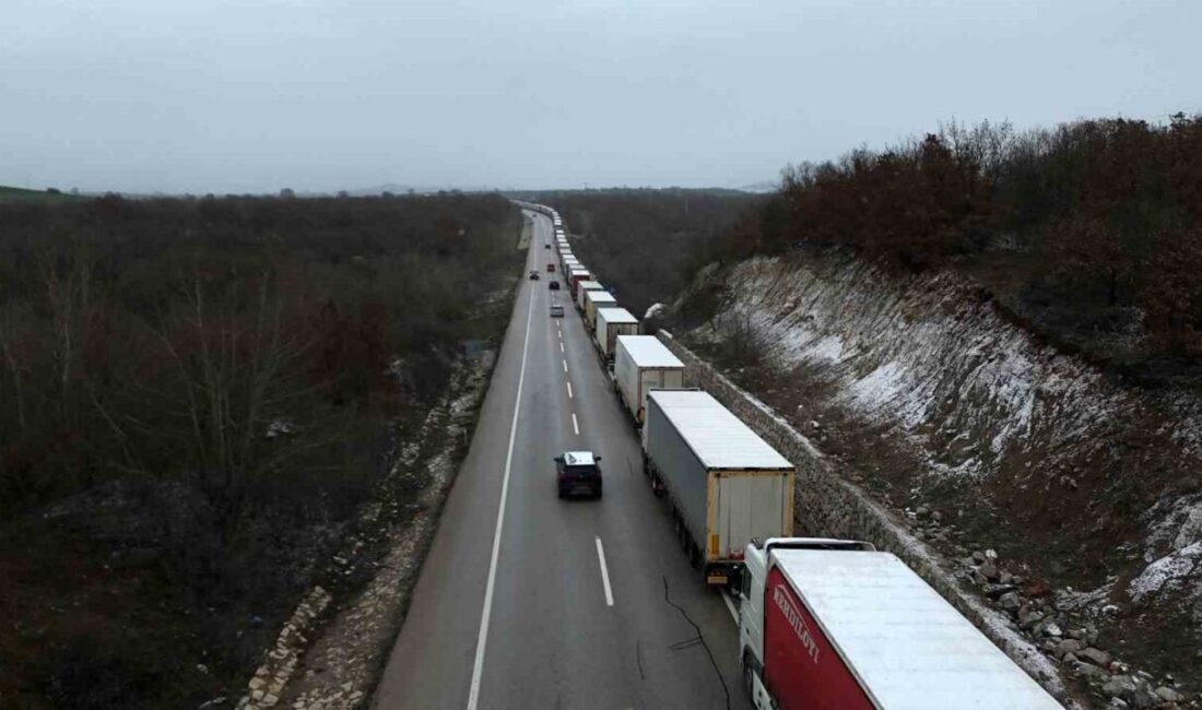 Edirne’de Hamzabeyli Sınır Kapısı’nda dondurucu soğuk etkisini artırırken, yurt dışına