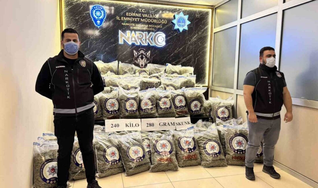 Edirne’de bir tırda ele geçirilen 240 kilogram skunk, Narkotik Suçlarla