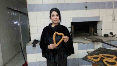 Edirne’de bir fırın işletmesi tarafından 14 Şubat Sevgililer Günü’ne özel