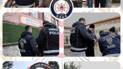 Elazığ’da polis ekipleri tarafından yapılan çalışmada, 223 okul önü ve