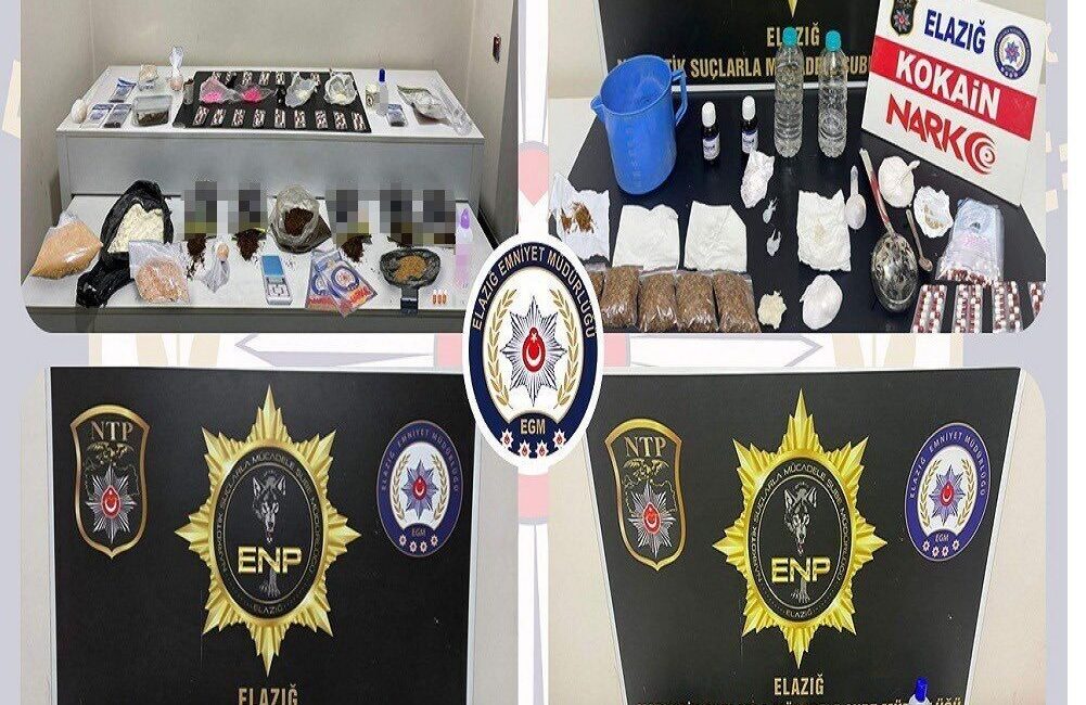 Elazığ’da polis ekiplerince son 20 gün içerisinde gerçekleştirilen uyuşturucu operasyonlarında