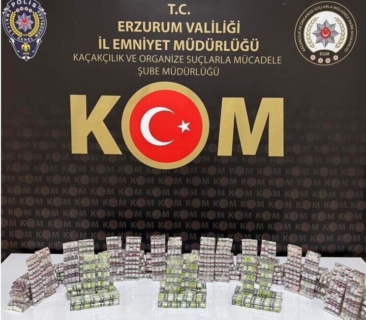 Erzurum’da polisin düzenlediği operasyonda bin 500 adet gümrük kaçağı botoks