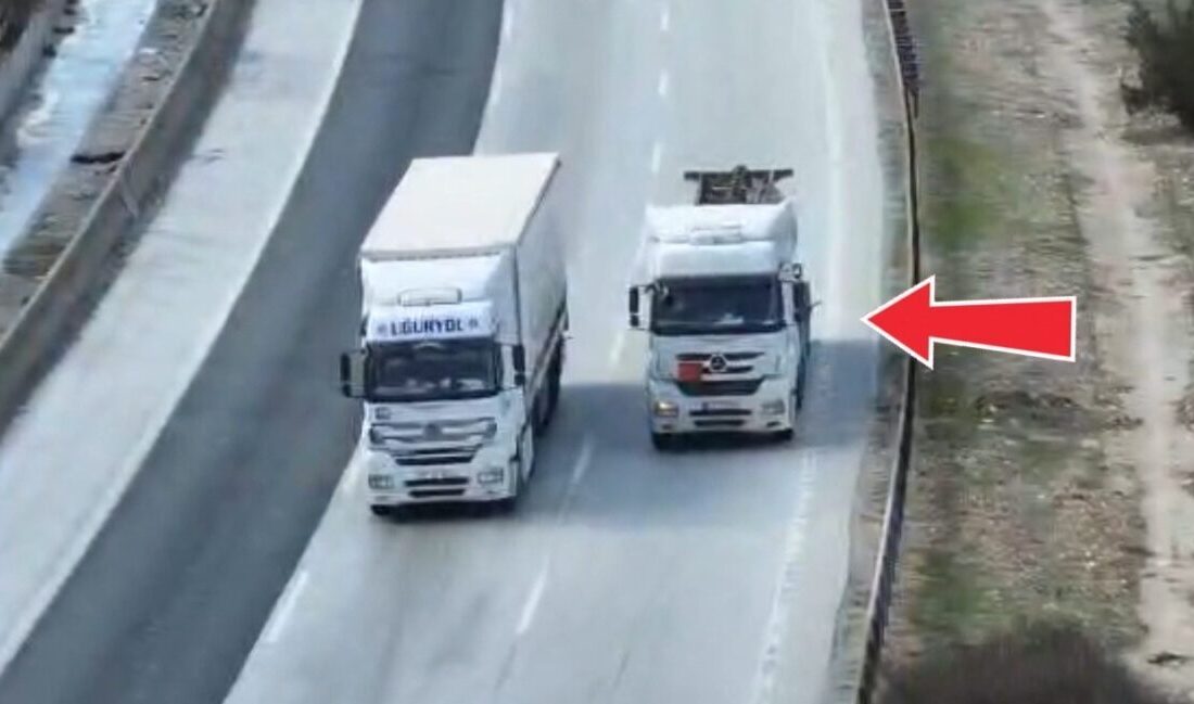Gaziantep İl Jandarma Komutanlığı tarafından otoyolda gerçekleştirilen dron destekli trafik