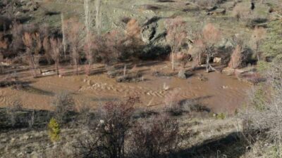 Konya’nın Hadim ilçesinde eriyen kar suları ve son günlerde etkili
