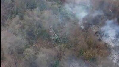 Giresun’un Görele ilçesinde ormanlık alanda çıkan örtü yangınında yaklaşık 1