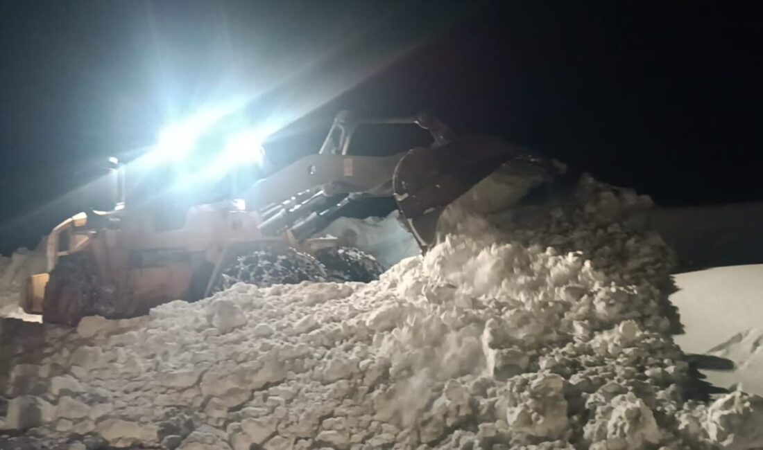 Hakkari İl Özel İdaresi’ne bağlı karla mücadele ekipleri, Durankaya beldesi