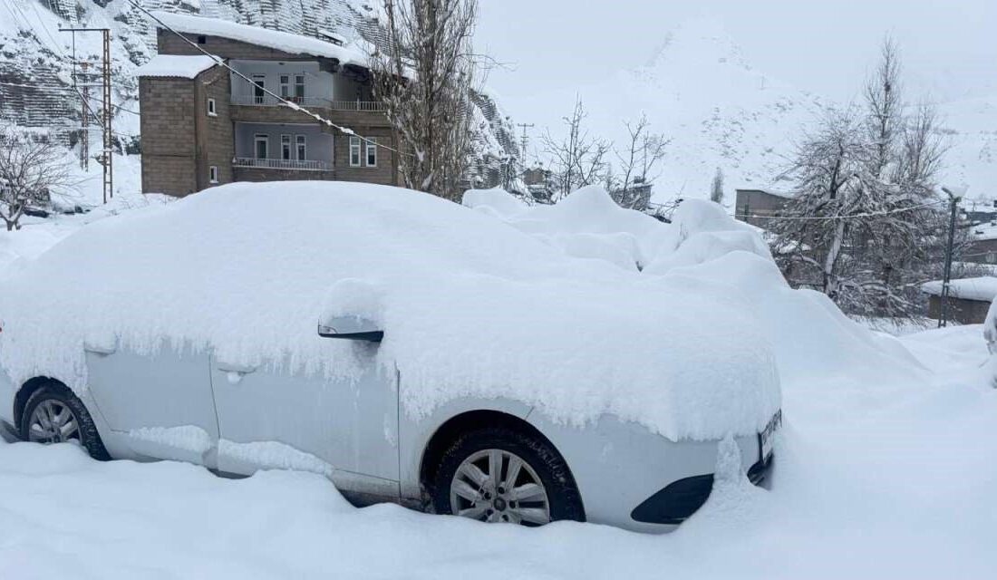 Hakkâri’de etkili olan kar yağışı nedeniyle 210 yerleşim yerinin yolu